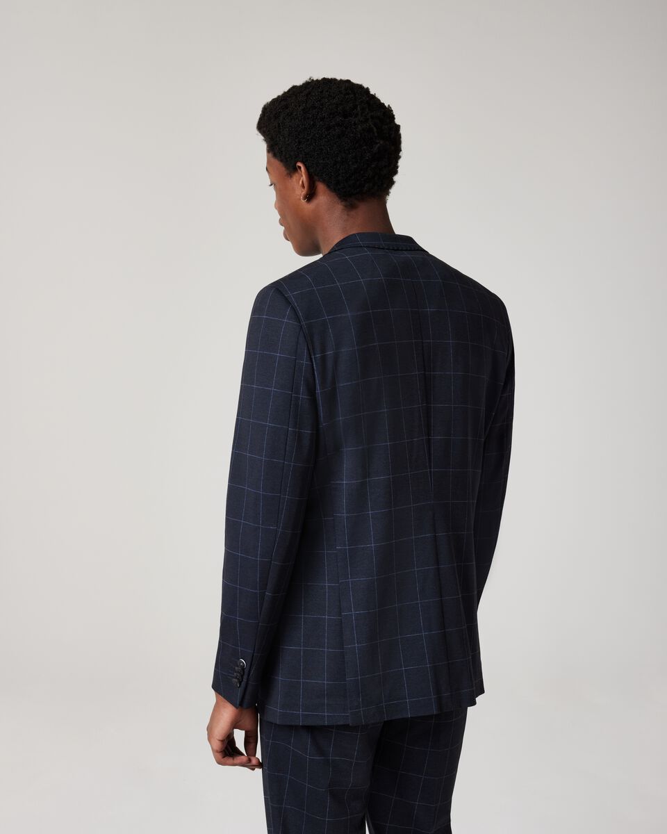 Regular Stretch Jersey Check Tailored Jacket